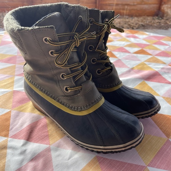 Sorel Slimpack Women’s Snow Boots Navy/Green- Size 9.5 - Picture 2 of 9